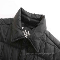 Men Recycled Jacket Rpet Jacket Recycled 400T Polyester 3 Layer Quilted Shirt Jacket with Shirt Collar and Sleeves